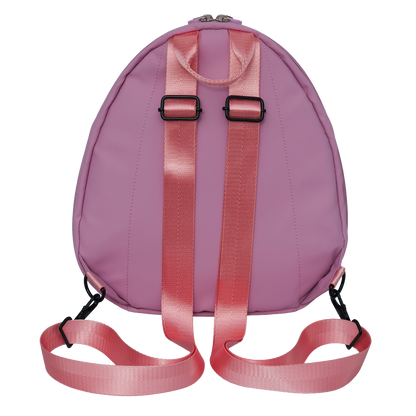 Ldb Ledback Buddy Smart LED Backpack in Raspberry Sorbet Pink shown from the back isolated on a transparent background.