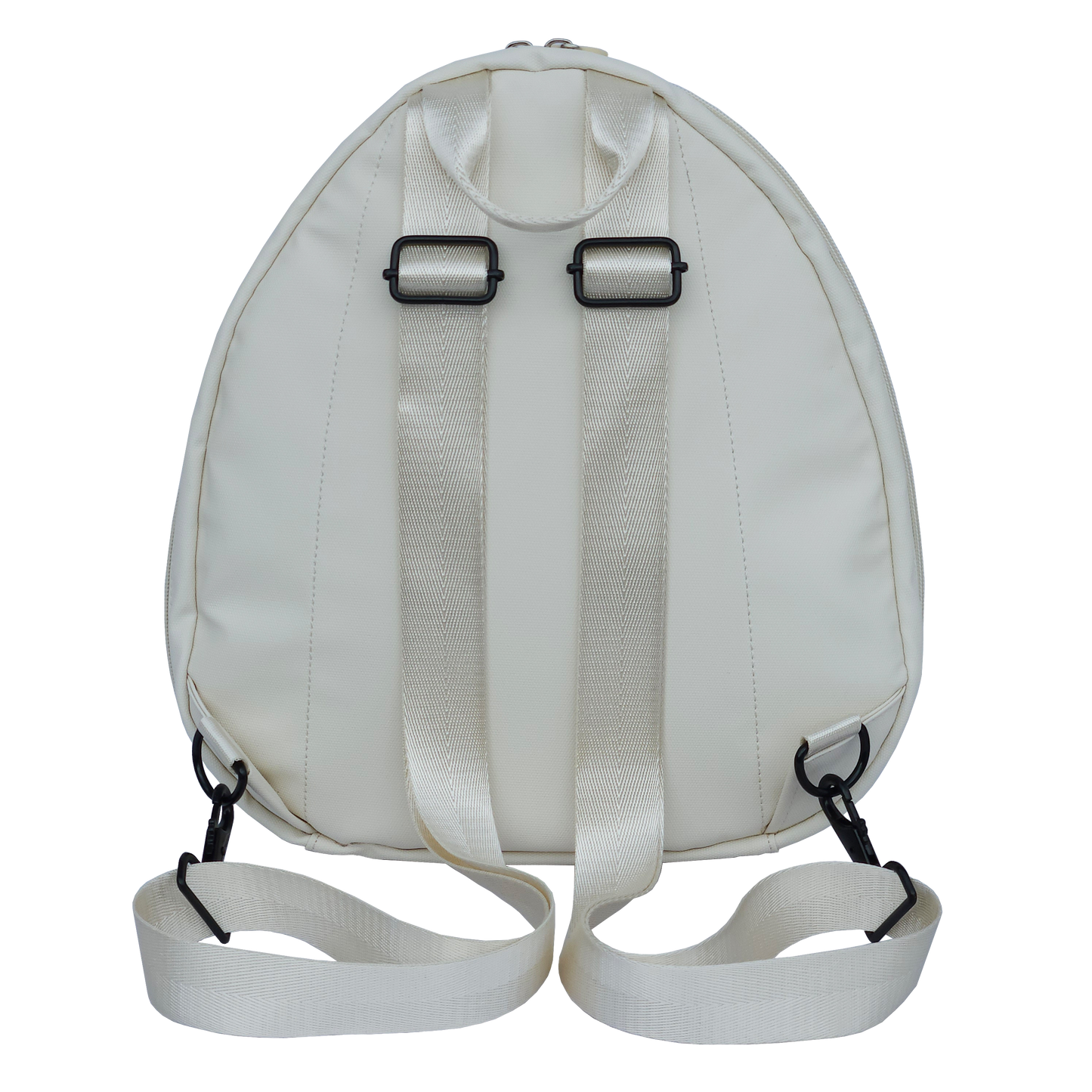 Ldb Ledback Buddy Smart LED Backpack in Whipped Cream White shown from the back isolated on a transparent background.
